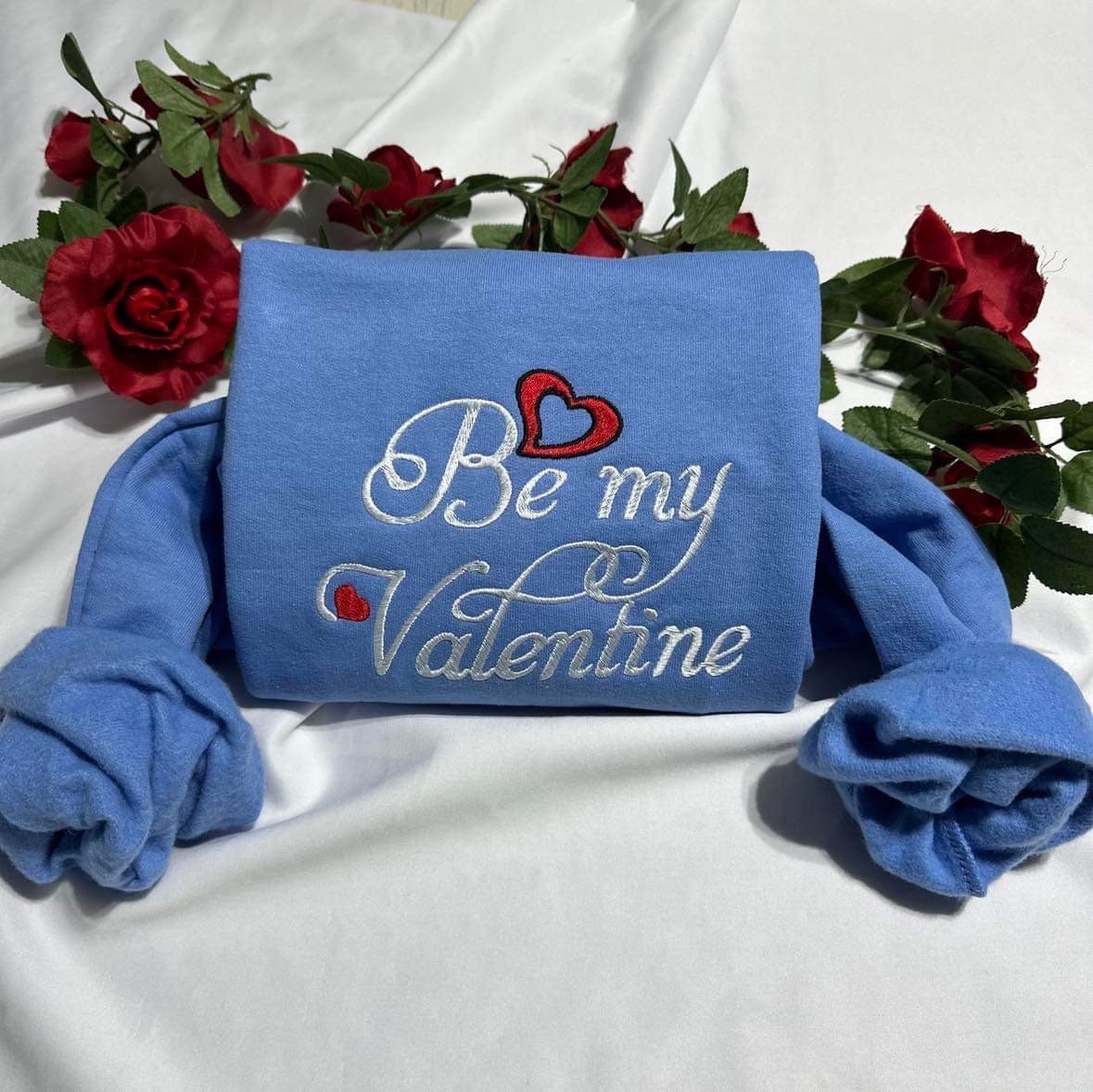 Be my Valentine embroidered sweatshirt; Be my Valentine shirt, gift for women crewneck,  retro Valentine embroidered crewneck,y2k sty